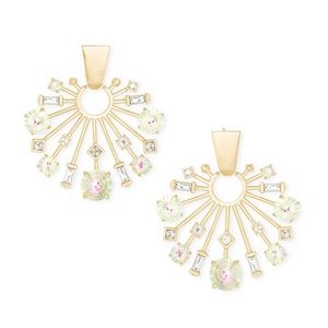 Kendra Scott Fabia Gold Earrings in Dichroic Glass